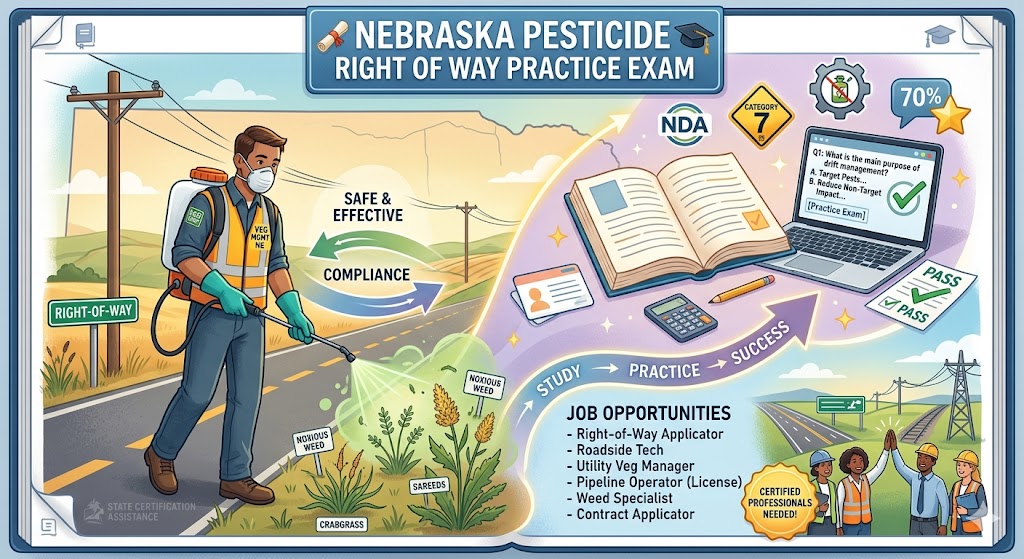 Nebraska Pesticide Right Of Way Practice Exam Banner