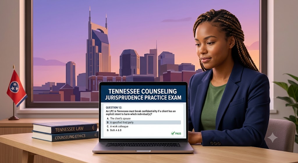 Tennessee Professional Counseling Jurisprudence Practice Exam Banner