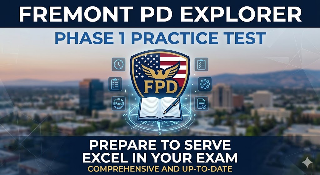Fremont Police Department (PD) Explorer Phase 1 Practice Test Banner
