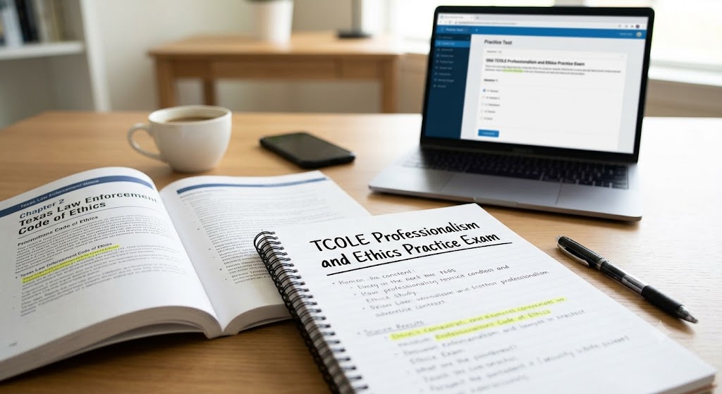 TCOLE Professionalism and Ethics Practice Exam Banner