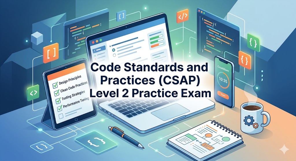 Code Standards and Practices (CSAP) Level 2 Practice Exam Banner