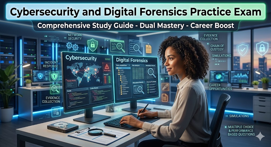 Cybersecurity and Digital Forensics Practice Test Banner