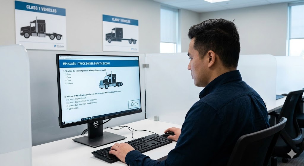 MPI Class 1 Truck Driver Practice Test Banner