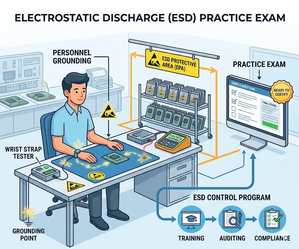 Electrostatic Discharge (ESD) Practice Test Banner