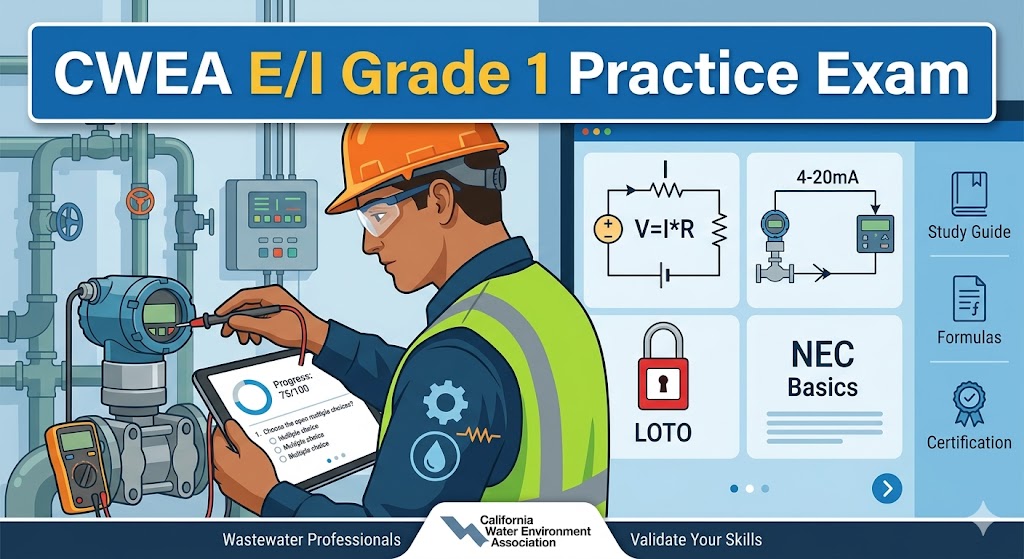 CWEA Electrical/Instrumentation (E/I) Grade 1 Practice Test Banner