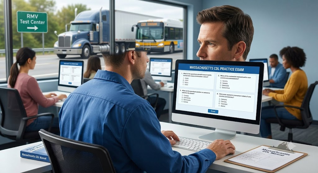 Massachusetts CDL Practice Test Banner