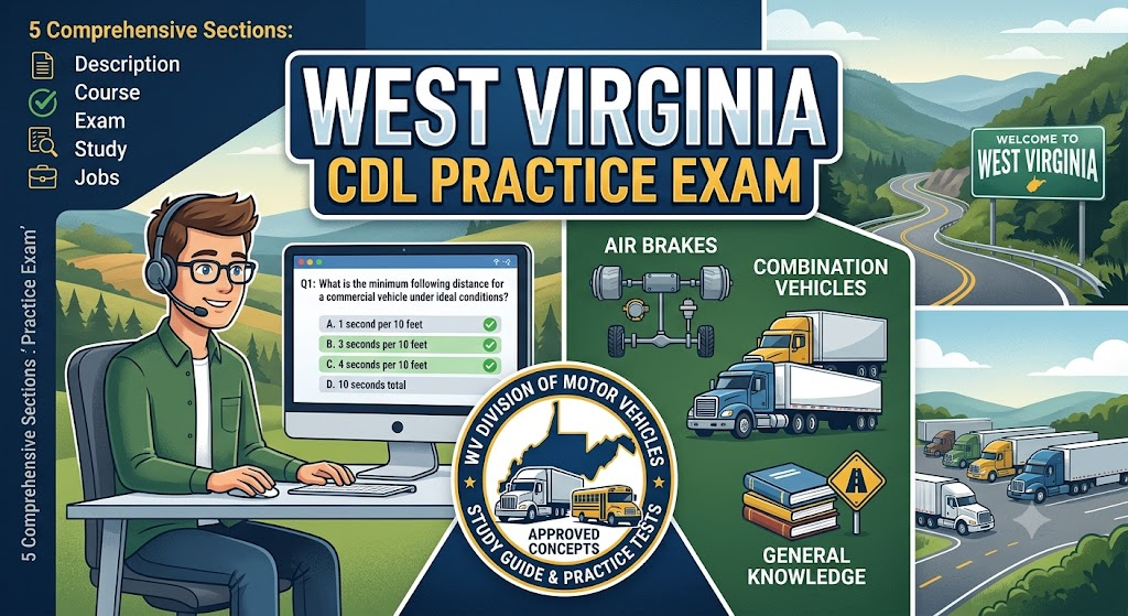 West Virginia CDL Practice Test Banner