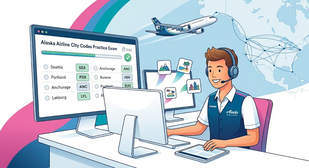 Alaska Airline City Codes Practice Banner