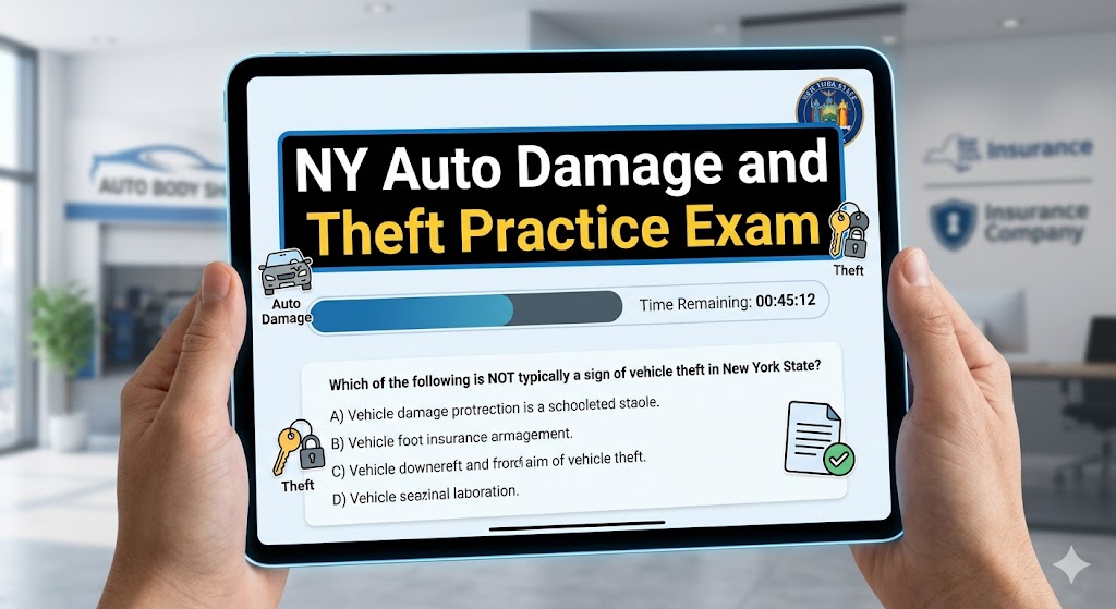 NY Auto Damage and Theft Practice Exam Banner
