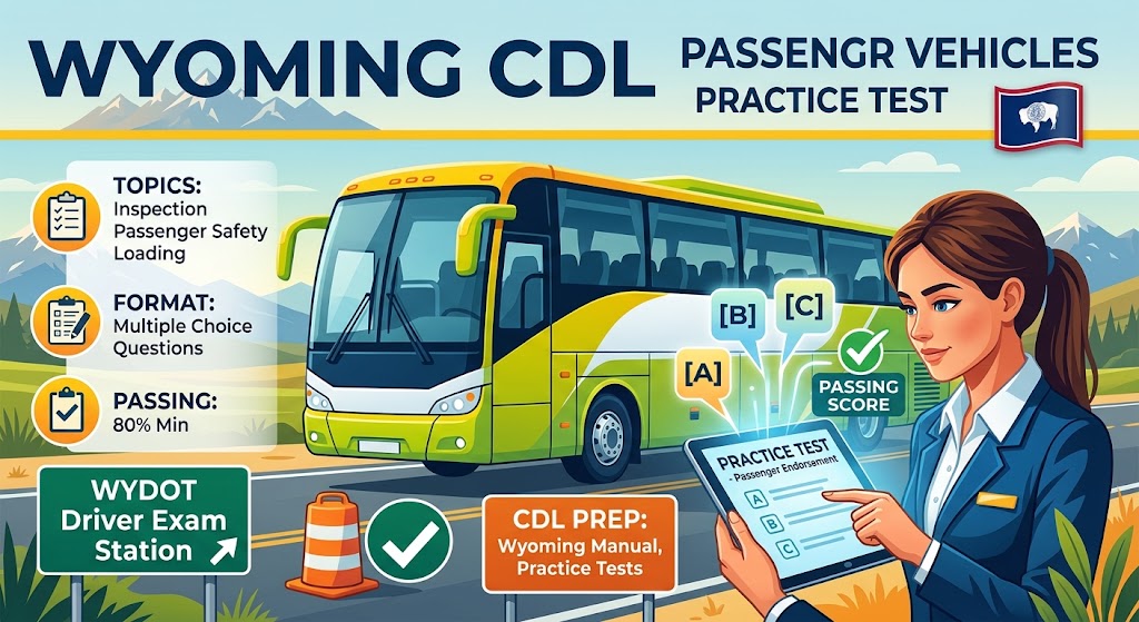 Wyoming CDL Passenger Vehicles Practice Test Banner