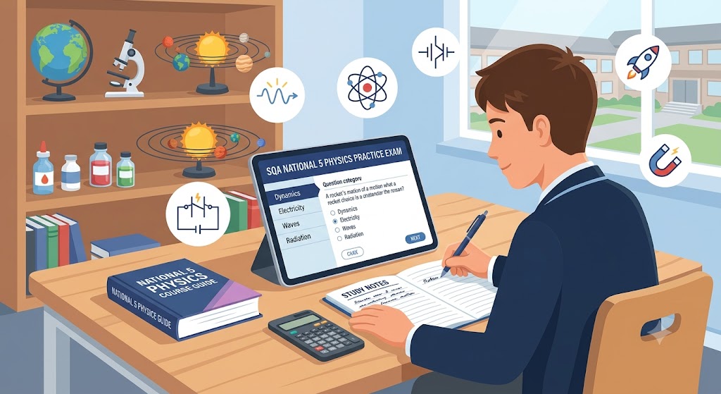 SQA National 5 Physics Practice Exam Banner