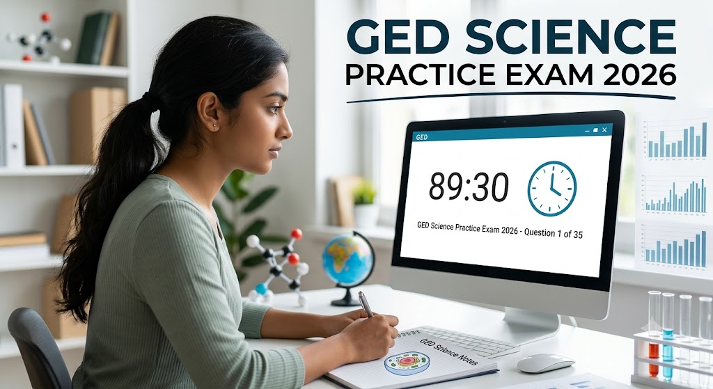GED Science Practice Test 2026 [Timed 90 minutes – 35 Questions] Banner