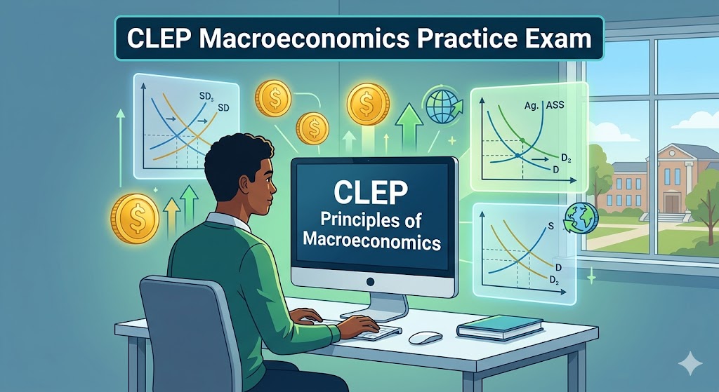 CLEP Macroeconomics Practice Exam Banner