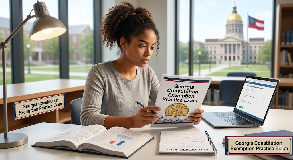 Georgia Constitution Exemption Practice Exam Banner