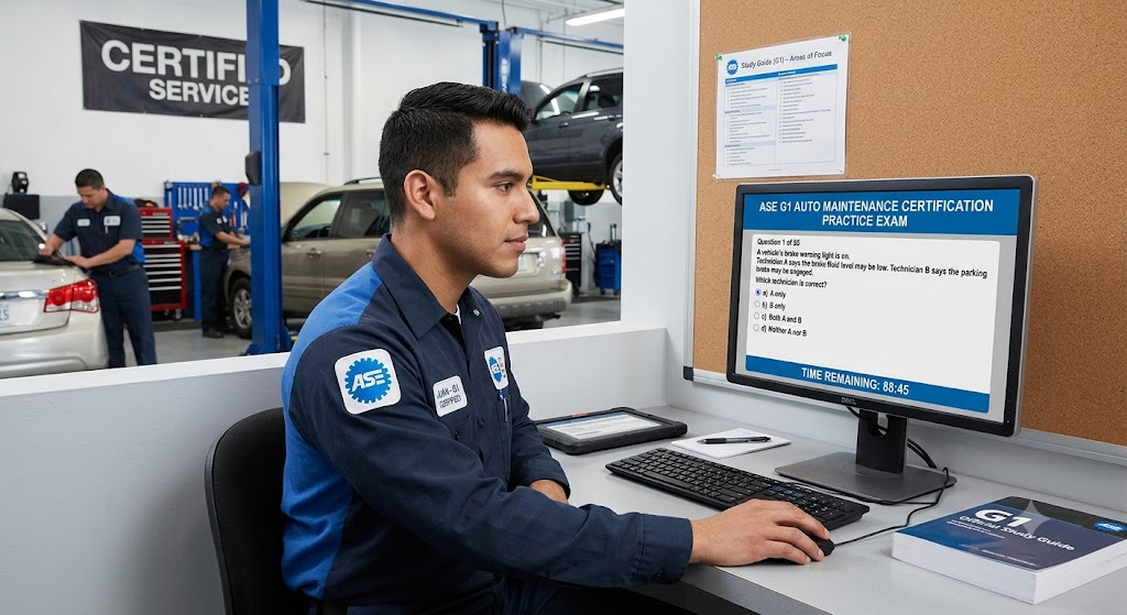 ASE Auto Maintenance and Light Repair Certification (G1) Practice Test Banner