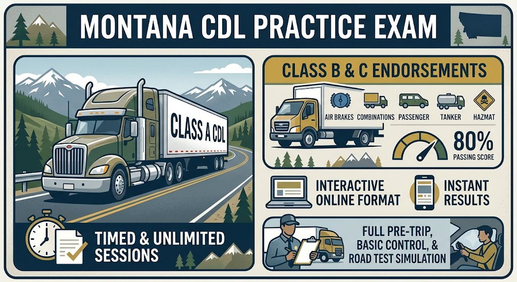 Montana CDL Practice Test Banner