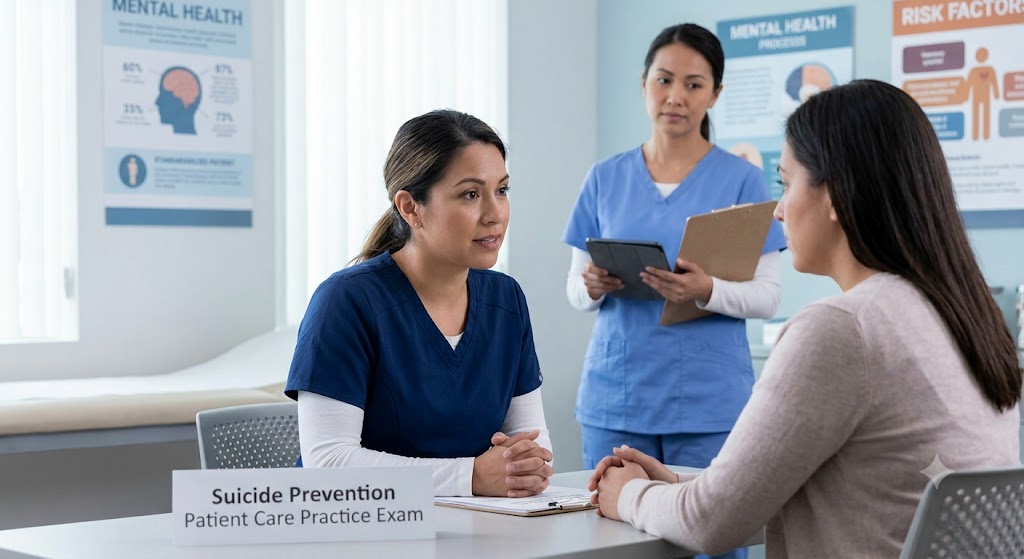 Suicide Prevention – Identify and Treat at Risk Patients Practice Test Banner