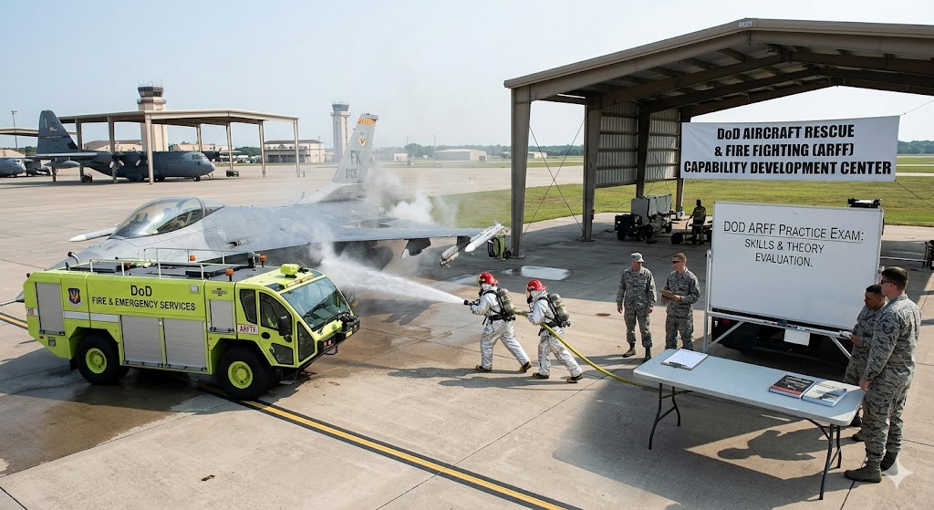 Department of Defense (DoD) Aircraft Rescue and Fire Fighting (ARFF) Capability Development Center (CDC) Practice Exam Banner