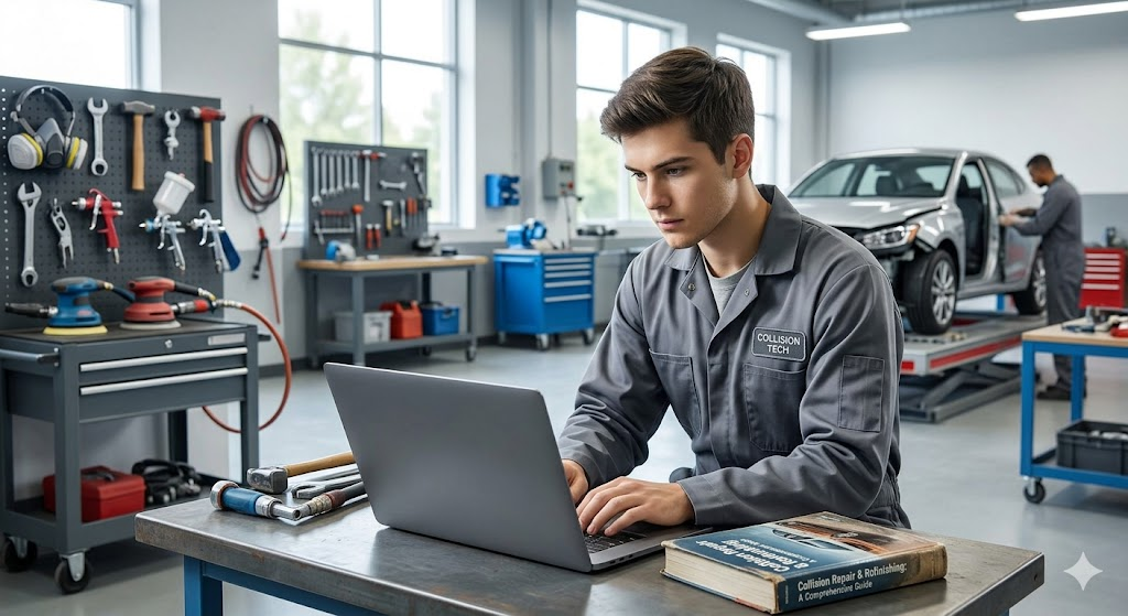 Auto Collision Repair and Refinishing Practice Test Banner