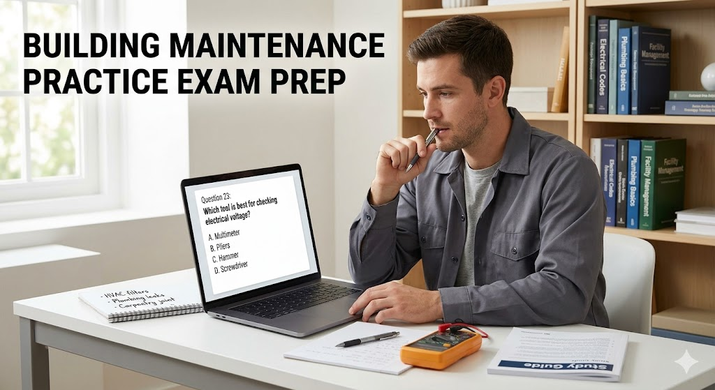 Building Maintenance Practice Exam Banner