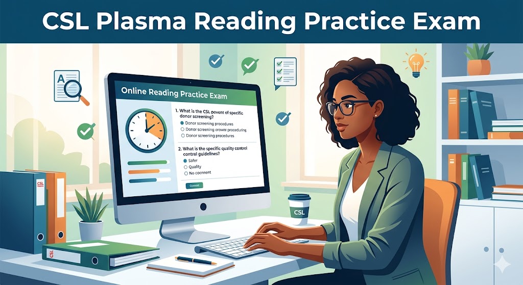 CSL Plasma Reading Practice Test Banner