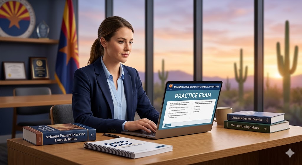 Arizona State Board of Funeral Directors Practice Exam Banner