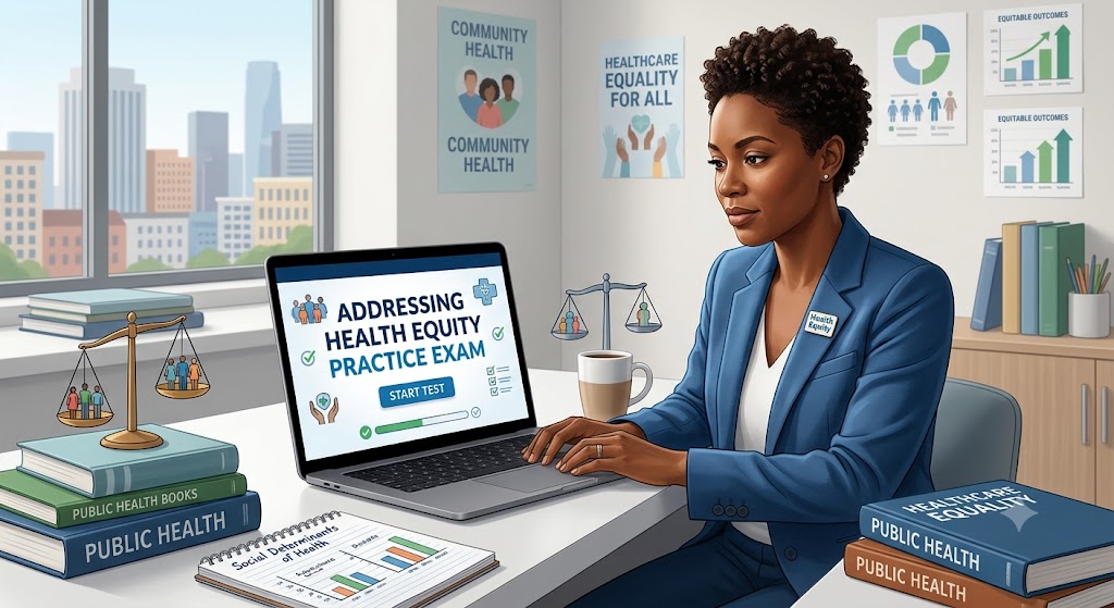 Addressing Health Equity Practice Test Banner