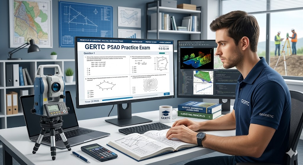 GERTC  Principles of Surveying, Analysis, and Design (PSAD) Practice Exam Banner