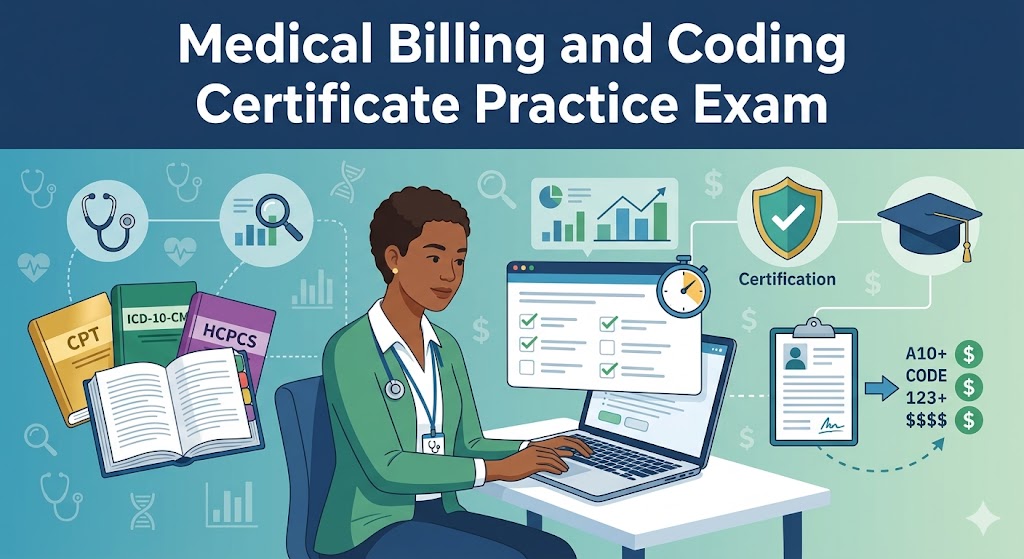 Medical Billing and Coding Certificate Practice Exam Banner