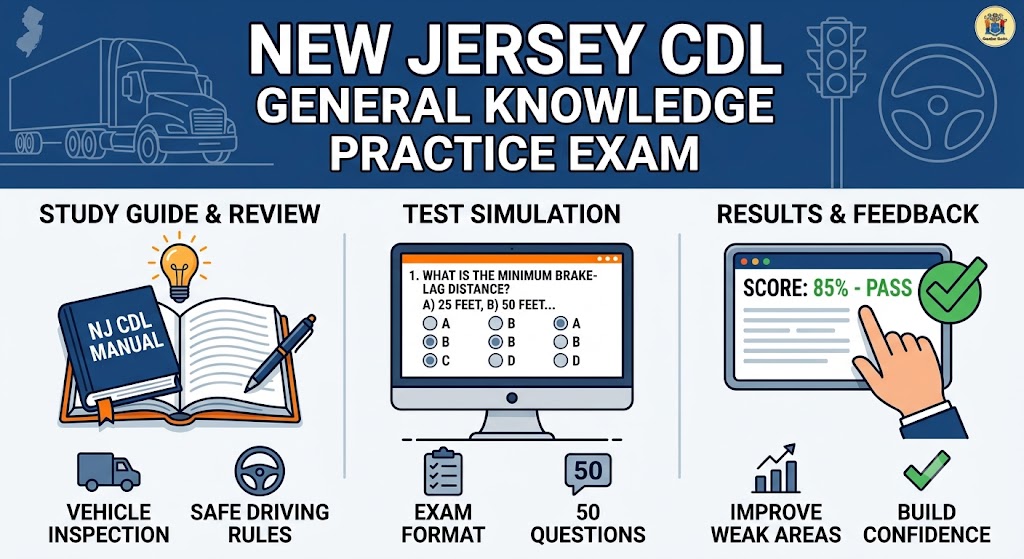 New Jersey CDL General Knowledge Test Simulator Banner