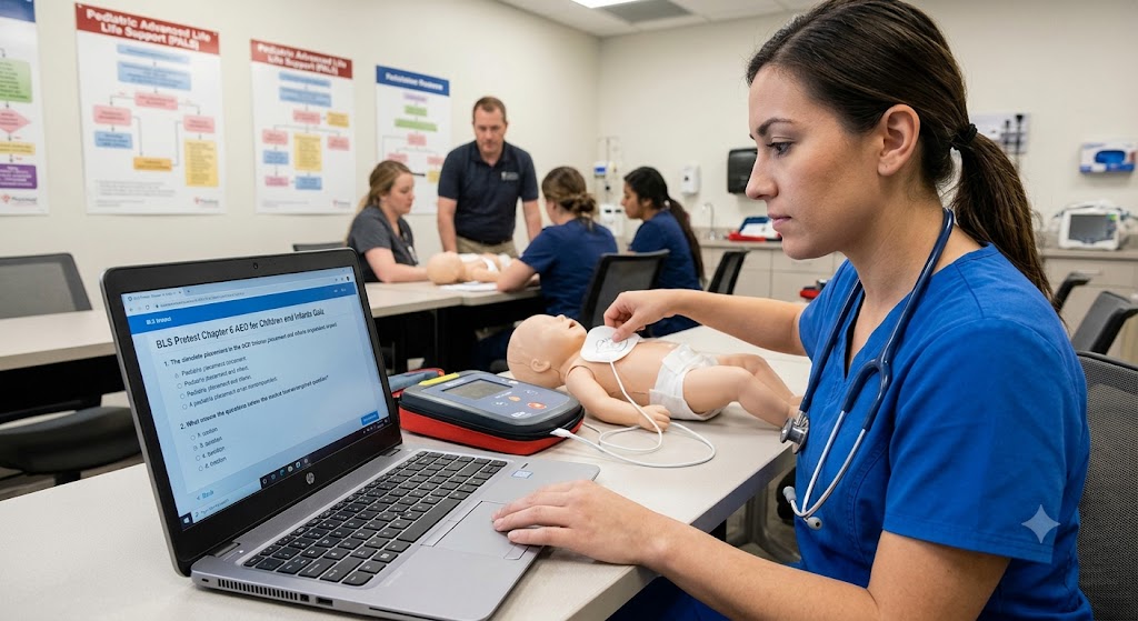 BLS Pretest Chapter 6 AED for Children and Infants Quiz Banner