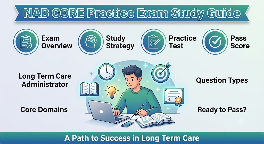 National Association of Boards of Long Term Care Administrator (NAB) CORE Practice Exam Banner