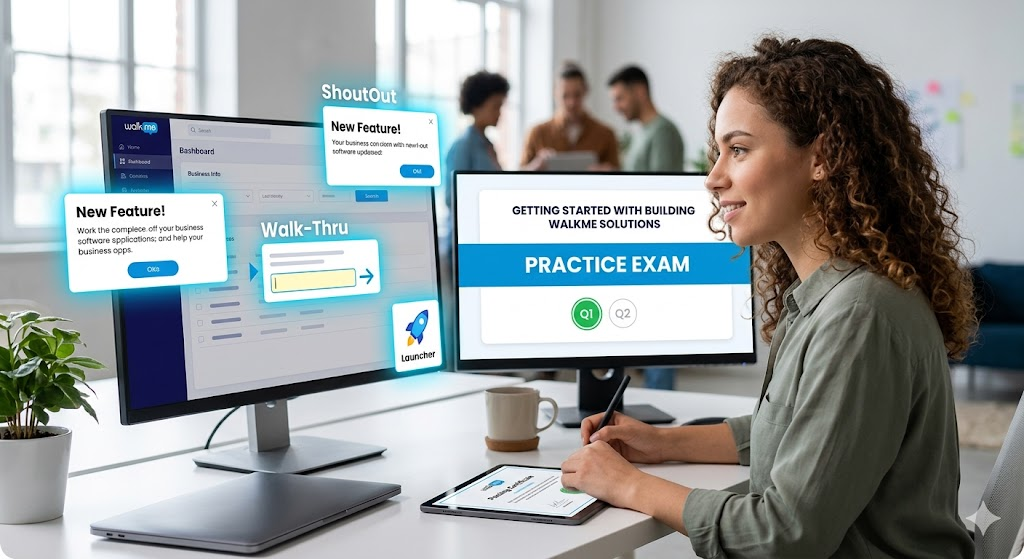 Getting Started with Building WalkMe Solutions Practice Test Banner