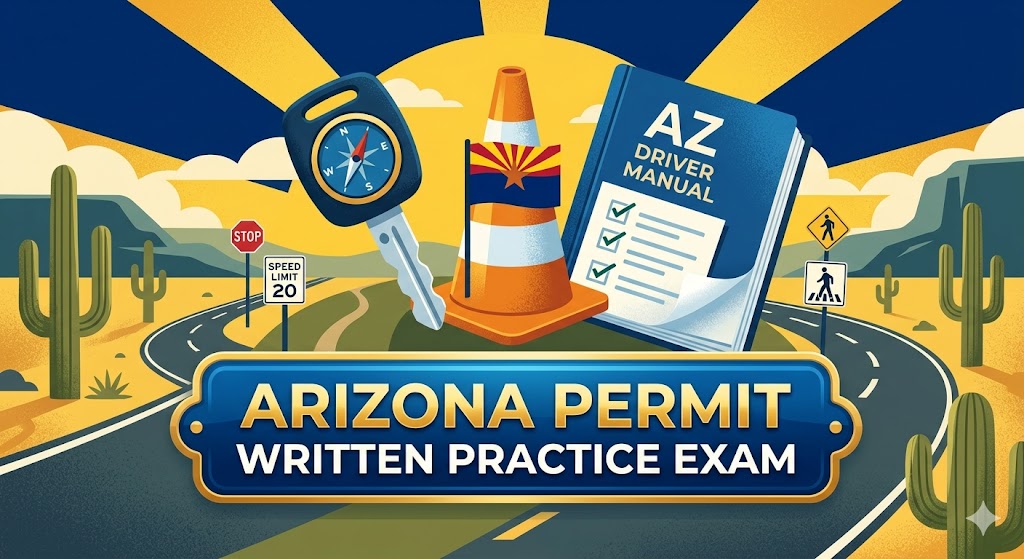 Arizona Driving Permit Written Practice Exam Banner
