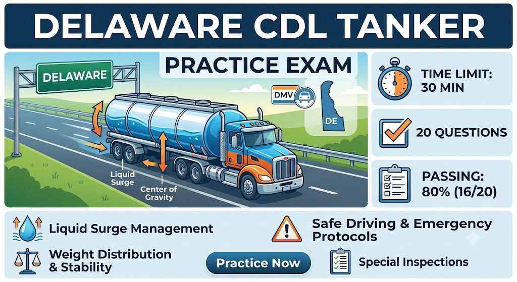Delaware CDL Tanker Practice Test Banner