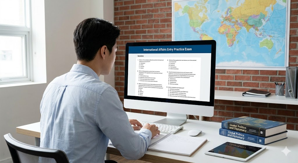 International Affairs Entry  Practice Exam Banner