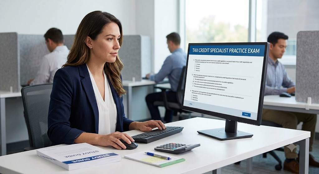 Tax Credit Specialist Practice Exam Banner