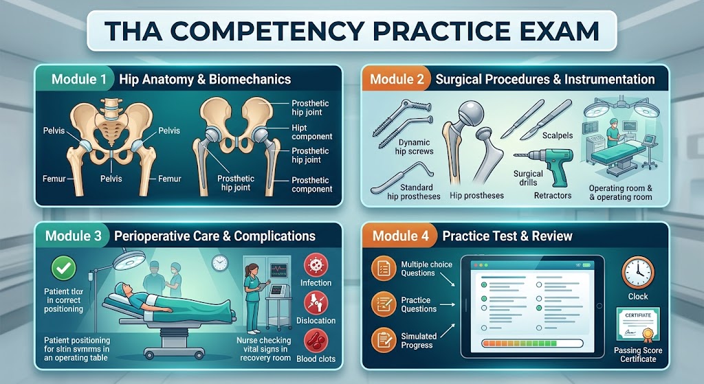 Total Hip Arthroplasty (THA) Competency Practice Exam Banner