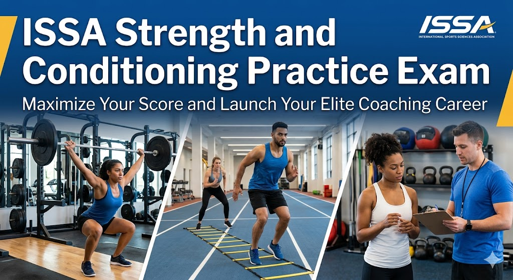International Sports Sciences Association (ISSA) Transformation Specialist Certification Practice Exam Banner