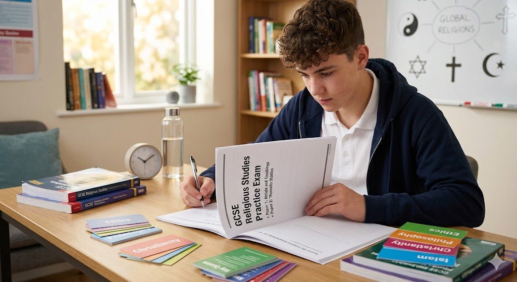 General Certificate of Secondary Education (GCSE) Religious Studies Practice Exam Banner