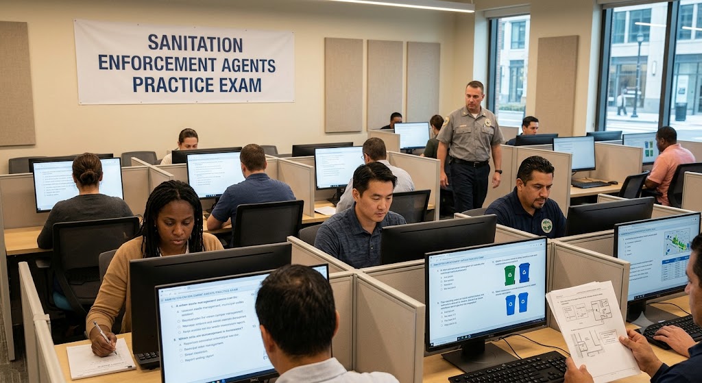 Sanitation Enforcement Agents  Practice Exam Banner