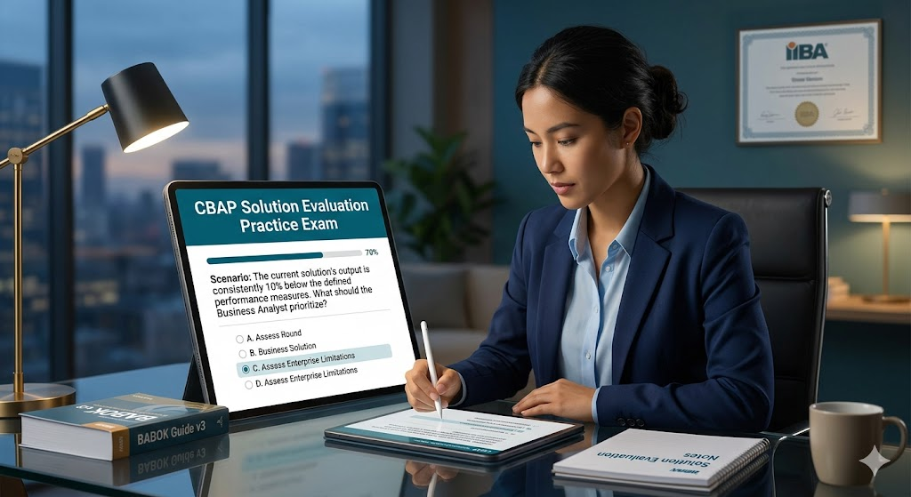 CBAP v3 Solution Evaluation Practice Test Banner