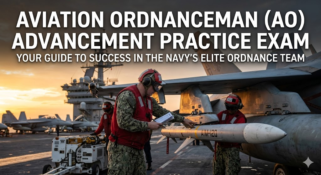 Aviation Ordnanceman (AO) Advancement Practice Exam. Banner