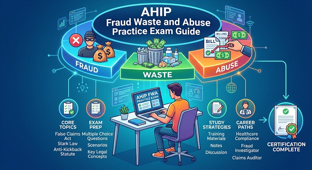 AHIP Fraud, Waste, and Abuse (FWA) Practice Exam Banner