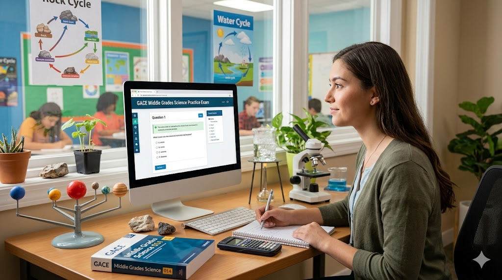 GACE Middle Grades Science Practice Exam Banner