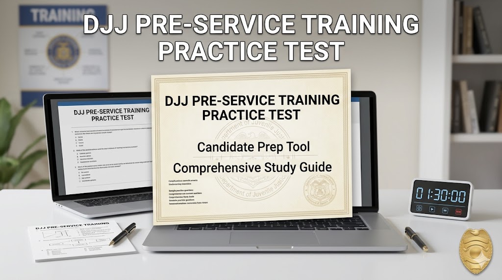 DJJ Pre-Service Training Practice Test Banner