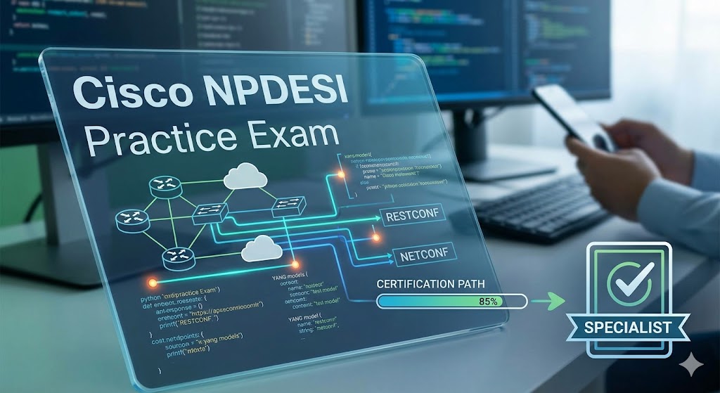 Cisco Network Programmability Design and Implementation Specialist (NPDESI) Practice Test Banner