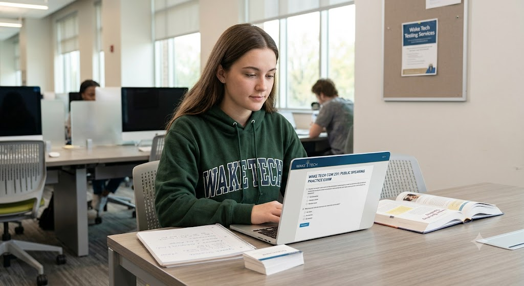 Wake Tech Communication (COM 231) – Public Speaking Practice Test Banner