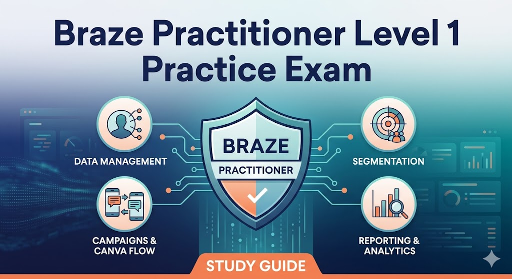 Braze Practitioner Level 1 Practice Test Banner
