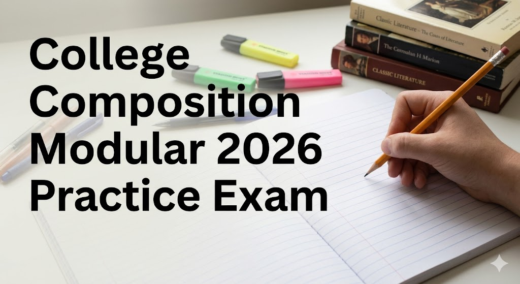 College Composition Modular Practice Test 2026 | Exam Prep Questions and Answers Banner